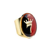 Anel Dourado Ajustável Orixá Exú 2,7 cm em Metal - Selecione