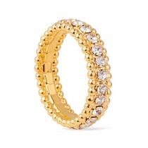 Anel Dourado Aparador Cravejado de Zircônia Anel Dourado Aparador Cravejado de Zircônia
