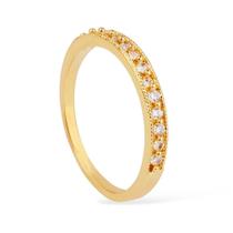 Anel Dourado Aparador de Aliança Cravejado de Zircônia Tamanho:16 Anel Dourado Aparador de Aliança Cravejado de Zircônia Tamanho:16