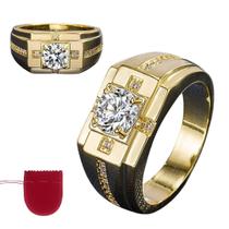 Anel Dourado Banhado A Ouro Cravejado Zircônias Ajustável