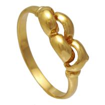 Anel Dourado com Desenho Softjoias Folheado em Ouro 18K