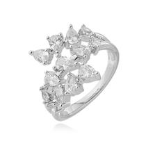 Anel Drop Shine com Zircônia Banhado a Ródio Tamanho 15