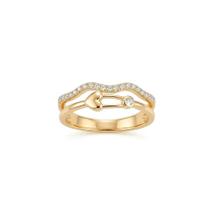 Anel Duas Fileiras Mini Coração Banho de Ouro 18K Tamanho:16 Anel Duas Fileiras Mini Coração Banho de Ouro 18K Tamanho:16