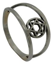 Anel Duplo Estrela de Davi Selo de Salomão Aço Inox 316L Anel Duplo Estrela de Davi Selo de Salomão Aço Inox 316L