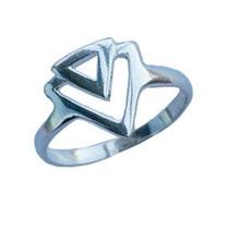 Anel Duplo Triângulo - Cod 753