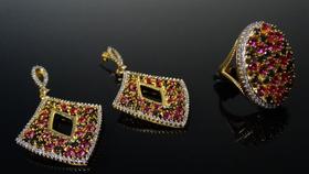 Anel E Brinco Luxo Ouro Cravejados De Micro Zircônias