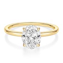 Anel EAMTI 3CT com corte oval CZ Solitaire banhado a ouro 14K - 8 Anel EAMTI 3CT com corte oval CZ Solitaire banhado a ouro 14K - 8