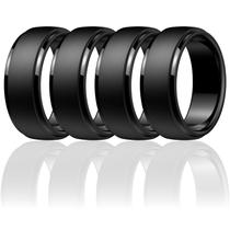 Anel Egnaro de Silicone Preto 10mm de Largura Hipoalergênico Anel Egnaro de Silicone Preto 10mm de Largura Hipoalergênico