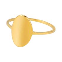 Anel Elíptico Minimalista de Aço Inoxidável - Joia para Presente Feminino