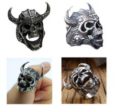 Anel Elmo Demônio Caveira Guerreiro Vikings