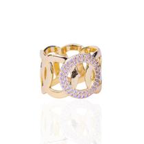 Anel elos cristal banhado a ouro 18k Anel elos cristal banhado a ouro 18k