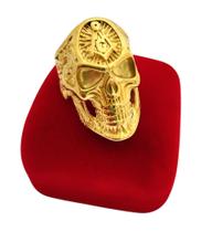 Anel Em Aço Inox 316l Maçon Caveira Skull Rock Anel Em Aço Inox 316l Maçon Caveira Skull Rock