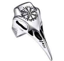 Anel em Aço Inox Corvo E o símbolo Celta Viking