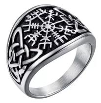 Anel em Aço Inox Runas Viking Nórdico Ponto Riscado Anel em Aço Inox Runas Viking Nórdico Ponto Riscado