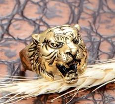 Anel em Aço Inox Tigre Bike Punk Rock Tatoo