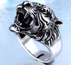 Anel em Aço Inox Tigre Bike Punk Rock Tatoo