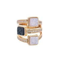 Anel em drusa metalizada