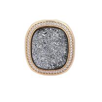 Anel em drusa metalizada