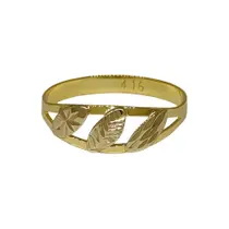 Anel Em Ouro 10k 416 3 Folhas Aro Aberto