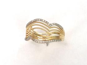 Anel em Ouro 18/750K- com Diamantes- Número do aro 20- Certificado Amagold Anel em Ouro 18/750K- com Diamantes- Número do aro 20- Certificado Amagold