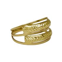 Anel Em Ouro 18k 750 2 Meias Canas Amarelo Anel Em Ouro 18k 750 2 Meias Canas Amarelo