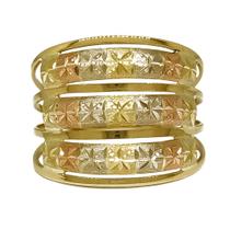 Anel Em Ouro 18k 750 3 Meias Canas Anel Em Ouro 18k 750 3 Meias Canas