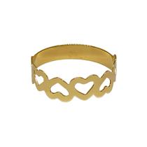 Anel Em Ouro 18k 750 6 Corações Vazados Anel Em Ouro 18k 750 6 Corações Vazados