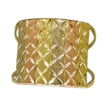 Anel Em Ouro 18k 750 Chapa Tricolor