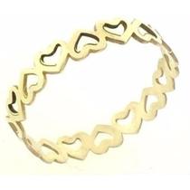 Anel Em Ouro 18k(750) De Corações