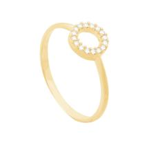 Anel em Ouro 18k Círculo com Zircônias P - AU8637