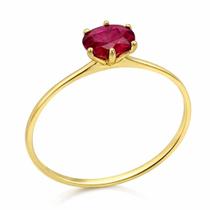 Anel em Ouro 18K com Rubi Oval - Joia Exclusiva Anel em Ouro 18K com Rubi Oval - Joia Exclusiva