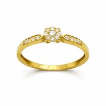 Anel em Ouro 18K com Zircônia - Joia de Compromisso Anel em Ouro 18K com Zircônia - Joia de Compromisso