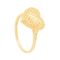 Anel em Ouro 18K Coração 3D Vazado - AU11662