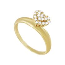 Anel em Ouro 18K Coração com Diamantes - AU2364