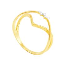 Anel em Ouro 18K Duplo com Diamantes - AU5056 Anel em Ouro 18K Duplo com Diamantes - AU5056