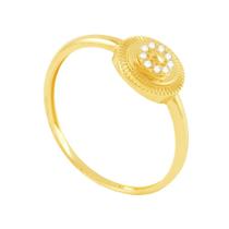 Anel em Ouro 18K Flor com Zircônias - AU5220