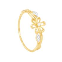 Anel em Ouro 18K Flor com Zircônias - AU6607