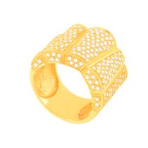 Anel em Ouro 18k Ondulado com Zircônias - AU5565 - BRUNA TESSARO JOIAS