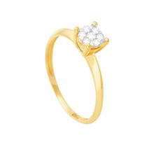 Anel em Ouro 18k Pavê Diamante Quadradinho - AU6924