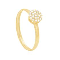 Anel em Ouro 18K Pavê Redondo com Zircônias - AU8485