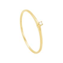 Anel em Ouro 18k Solitário com Diamante - AU10162 - REAL GOLD