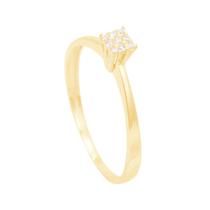 Anel em Ouro 18K Solitário com Zircônias - AU13022 Anel em Ouro 18K Solitário com Zircônias - AU13022