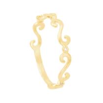 Anel em Ouro 18K Trabalhado com Zircônias - AU12852