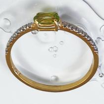 Anel em Ouro 18k750 com peridoto natural e diamantes aro 18 Rosangela Lima Joiass