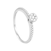 Anel em Ouro Branco 18K Chuveiro com Diamantes - AU7840