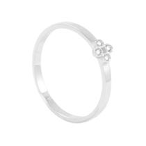 Anel em Ouro Branco 18K Flor com Diamantes - AU5017