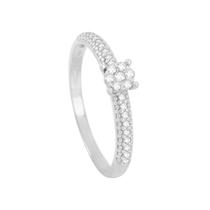Anel em Ouro Branco 18k Ponto de Luz com Diamantes - AU6397 - BRUNA TESSARO JOIAS