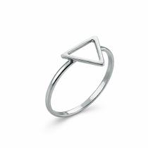 Anel em Ouro Branco 18k Triângulo - Joia de Compromisso Anel em Ouro Branco 18k Triângulo - Joia de Compromisso