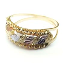 Anel em Ouro Tricolor 18k Simple Cororato