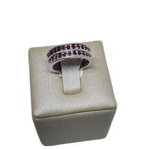 Anel em prata 925 com 2 fileiras de granada aro 17 Anel em prata 925 com 2 fileiras de granada aro 17